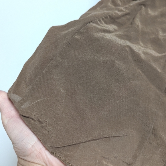 Anthropologie Elevenses Shorts Women's Sz 2 Brown High Waisted Silk Flowy Classi - Picture 4 of 6